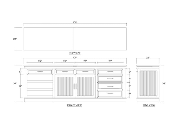 Kraton Buffet w/ Wine Rack-Blue Hand Home