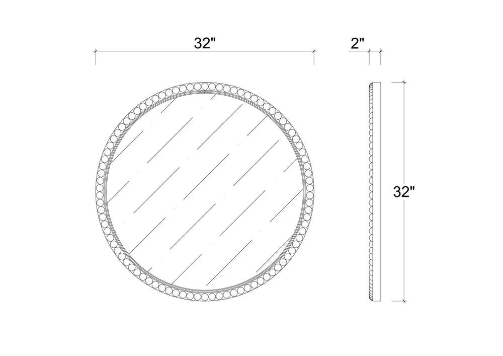 Cholet Round Mirror Large-Blue Hand Home