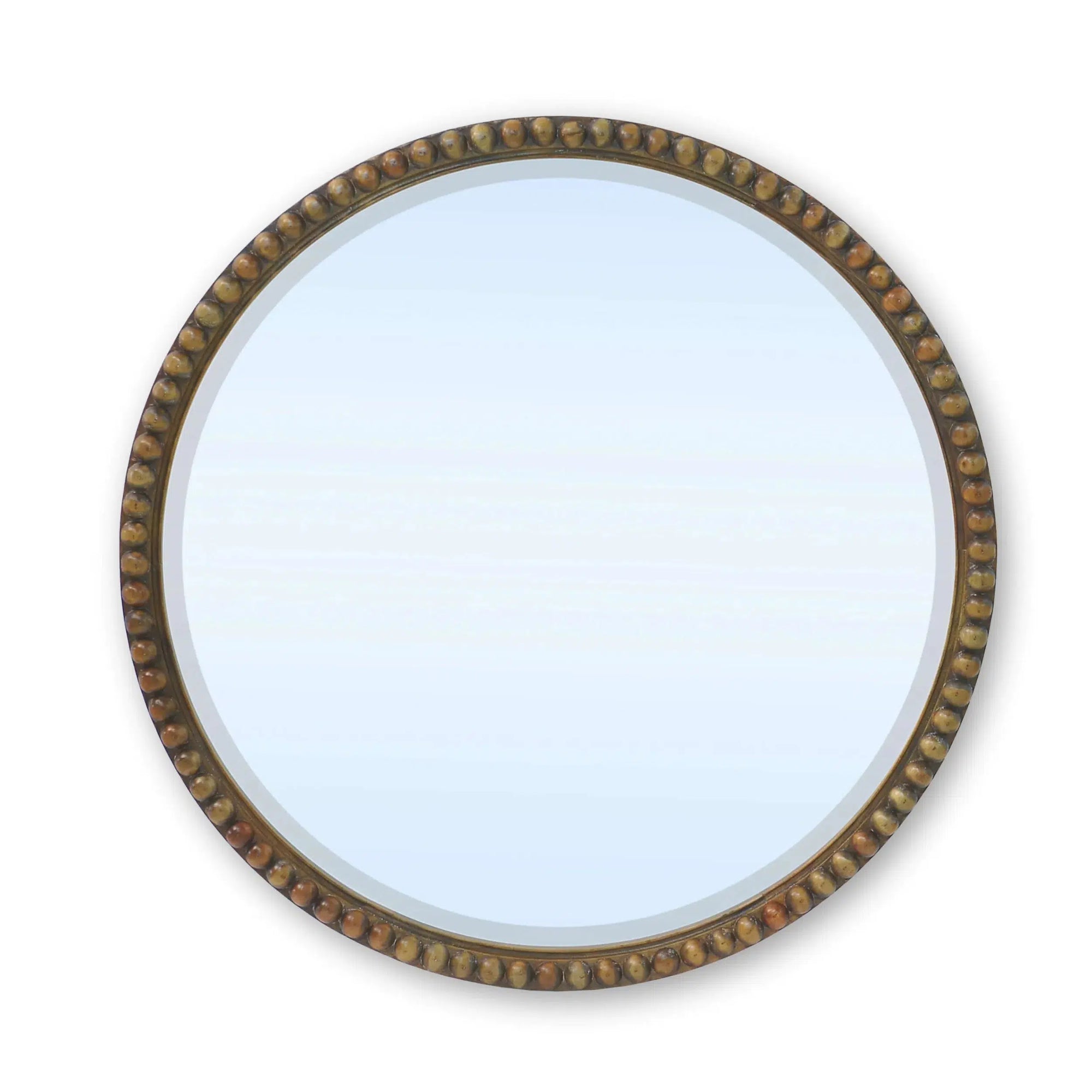 Cholet Round Mirror Large In Straw Wash-Blue Hand Home
