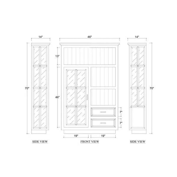 Dakota 1 Door Display Cabinet-Blue Hand Home