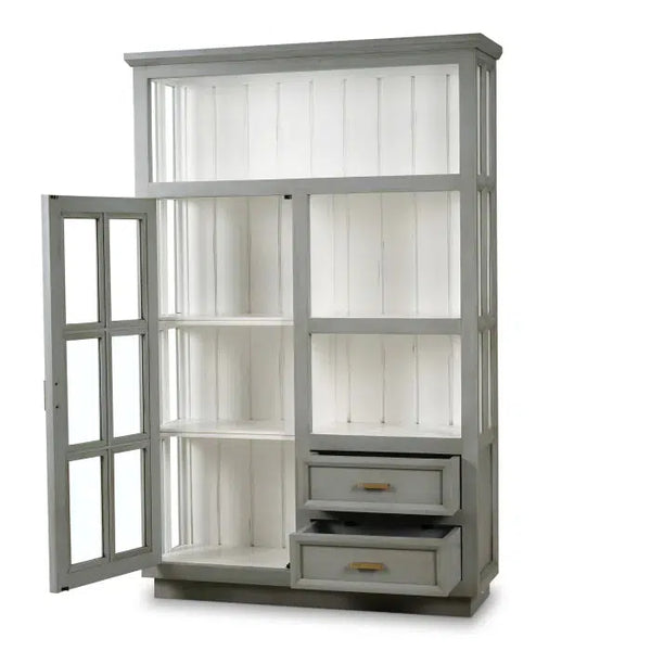 Dakota 1 Door Display Cabinet-Blue Hand Home