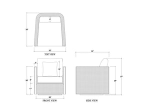 Normandy Swivel Chair in Walnut w/ Thames Gray Ashen Performance Fabric