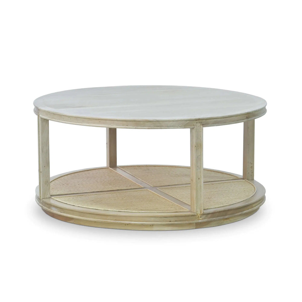 Cohan Coffee Table Small w/ Rattan-Blue Hand Home