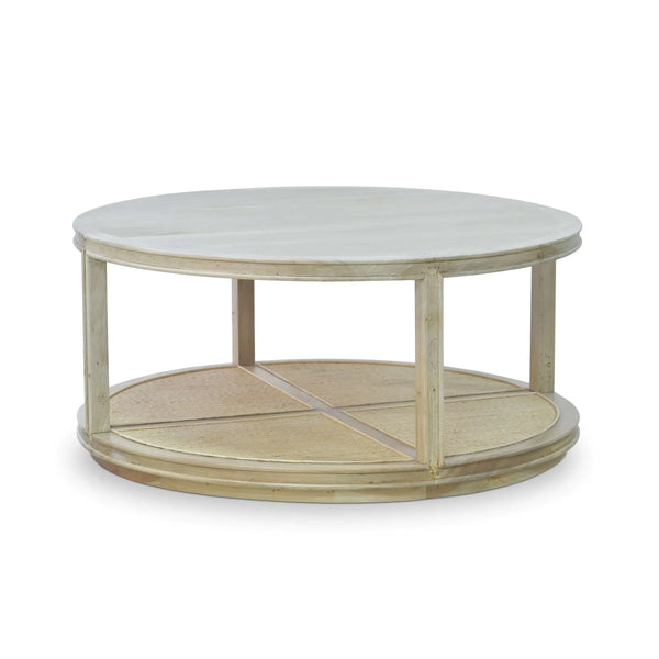 Cohan Coffee Table Small w/ Rattan-Blue Hand Home