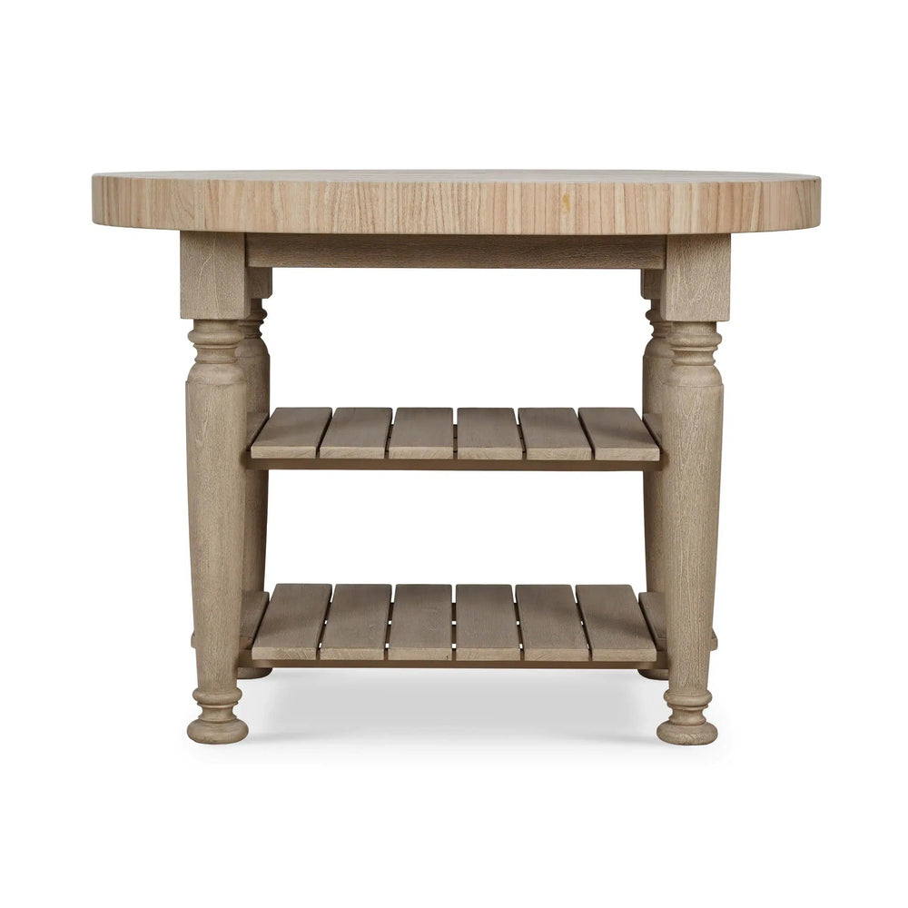 Farmhouse Butcher Block Kitchen Island-Blue Hand Home