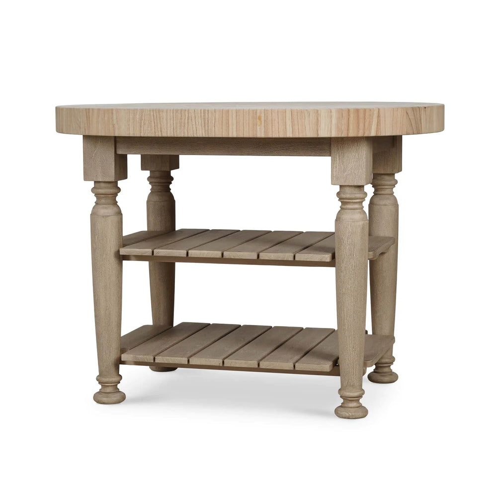 Farmhouse Butcher Block Kitchen Island-Blue Hand Home