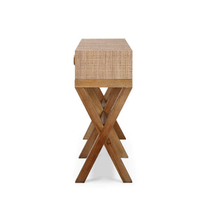 Renoir Console w/ Rattan-Blue Hand Home