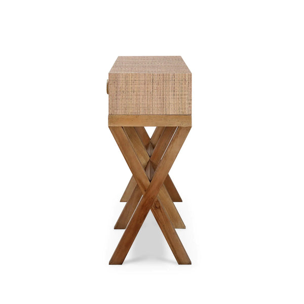 Renoir Console w/ Rattan-Blue Hand Home