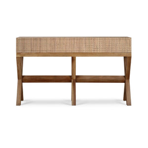 Renoir Console w/ Rattan-Blue Hand Home