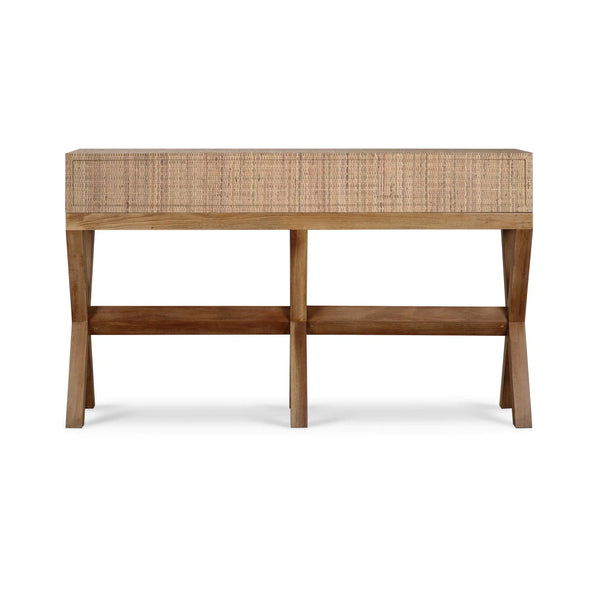 Renoir Console w/ Rattan-Blue Hand Home