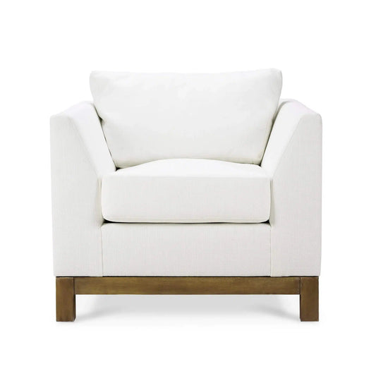 Aberdeen Chair In Arctic White Performance Fabric-Blue Hand Home