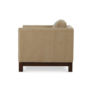 Aberdeen Chair in Walnut w/ Thames French Yellow Performance Fabric-Blue Hand Home