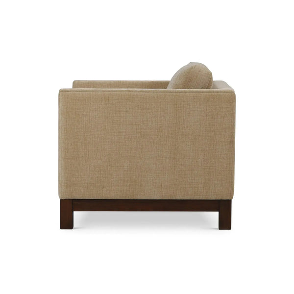 Aberdeen Chair in Walnut w/ Thames French Yellow Performance Fabric-Blue Hand Home