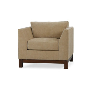 Aberdeen Chair in Walnut w/ Thames French Yellow Performance Fabric-Blue Hand Home