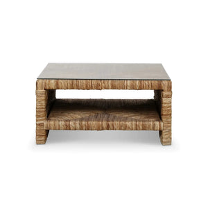 Tuscan Rush Coffee Table w/ Tempered Glass-Blue Hand Home