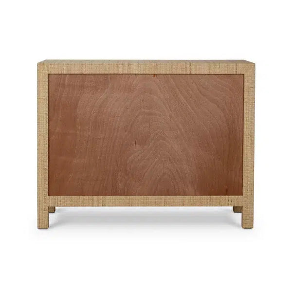 Kagu 3 Drawer Dresser Wrapped in Natural Rattan-Blue Hand Home