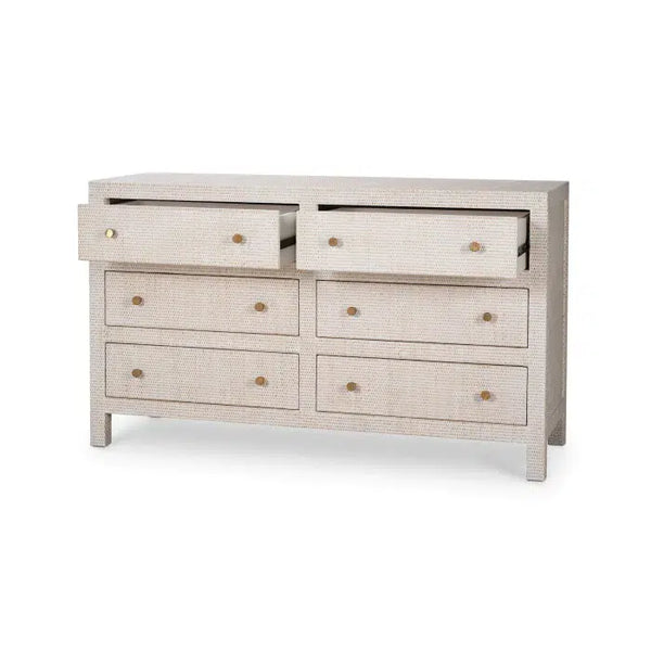 Kagu 6 Drawer Dresser w/ Rattan-Blue Hand Home