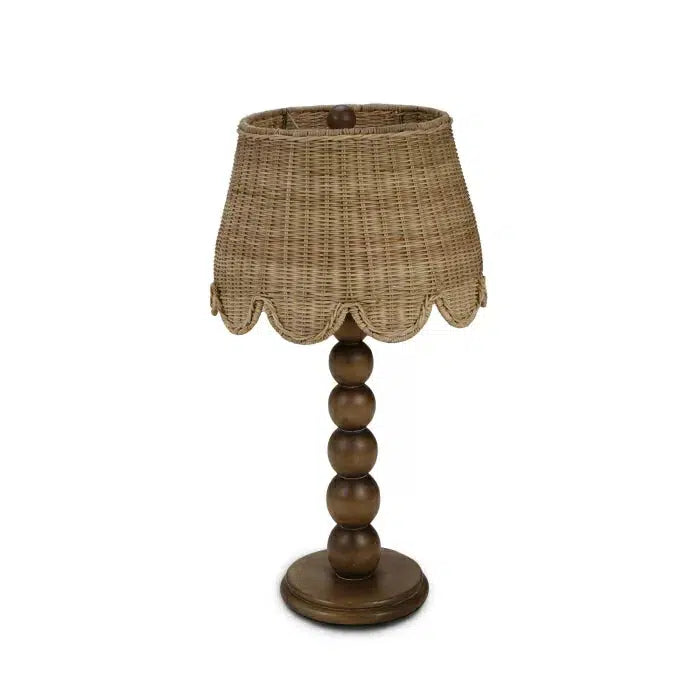 Cholet Table Lamp w/ Scalloped Shade in Straw Wash-Blue Hand Home