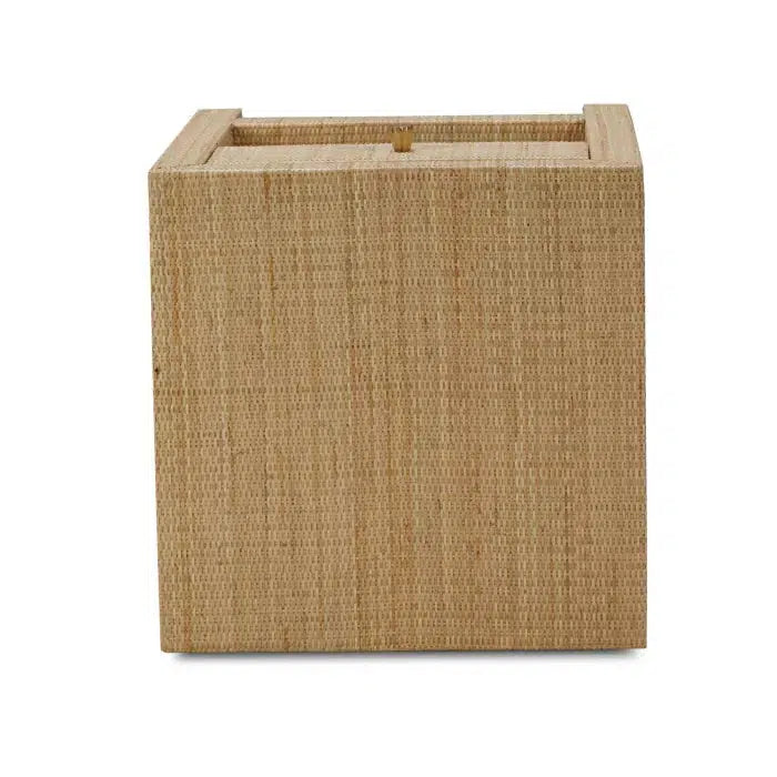 Kagu 1 Drawer Nightstand Wrapped in Natural Rattan-Blue Hand Home