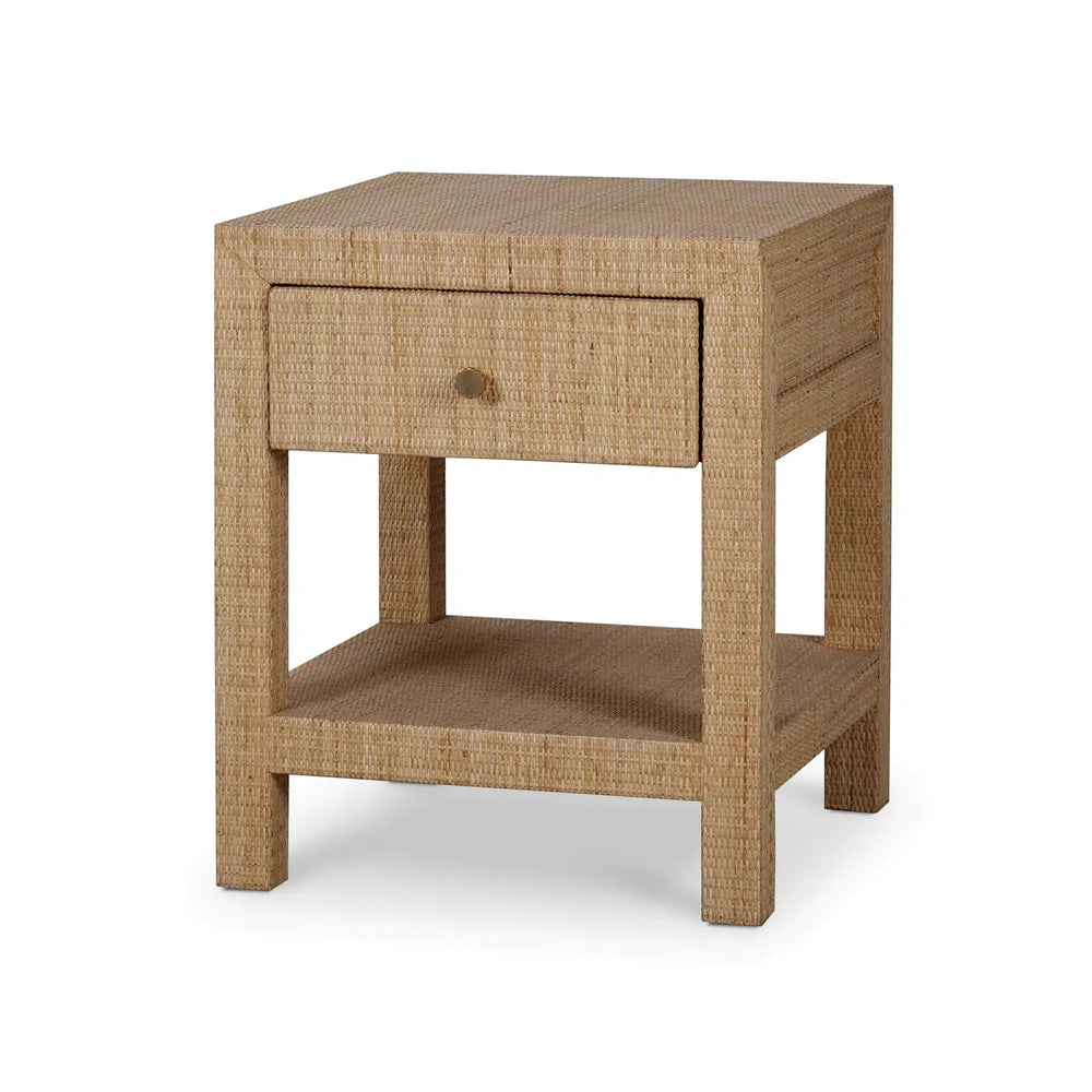 Kagu 1 Drawer Nightstand w/ Rattan-Blue Hand Home