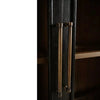 Vannes 2 Door Display Cabinet w/ Glass Shelves in Vintage Black w/ Straw Wash Interior-Blue Hand Home