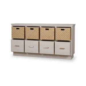 Dakota Storage Unit w/ Drawers & Rattan Baskets-Blue Hand Home