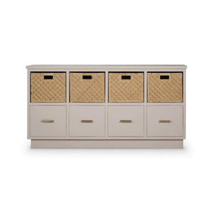 Dakota Storage Unit w/ Drawers & Rattan Baskets-Blue Hand Home