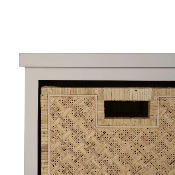 Dakota Storage Unit w/ Drawers & Rattan Baskets-Blue Hand Home