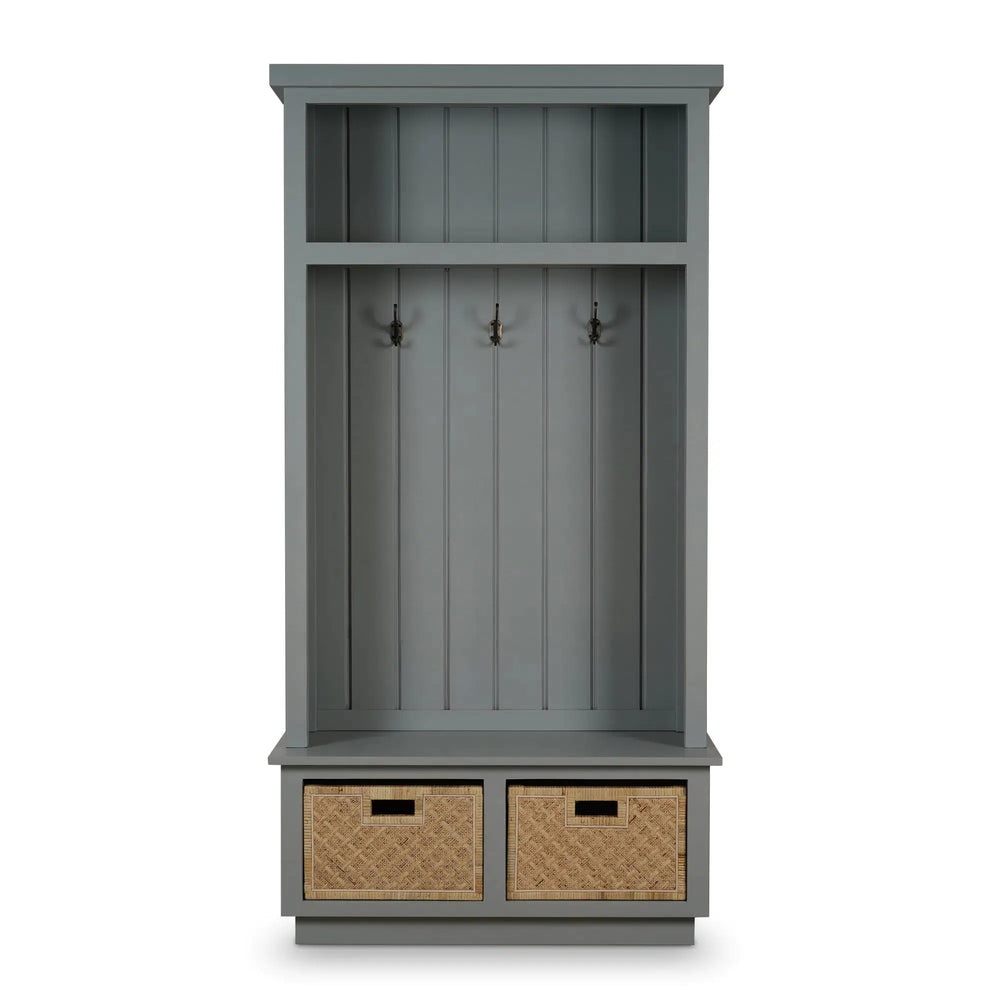 Dakota Hallstand w/ Rattan Storage Baskets-Blue Hand Home