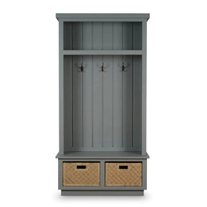 Dakota Hallstand w/ Rattan Storage Baskets-Blue Hand Home