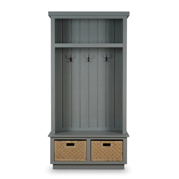 Dakota Hallstand w/ Rattan Storage Baskets-Blue Hand Home