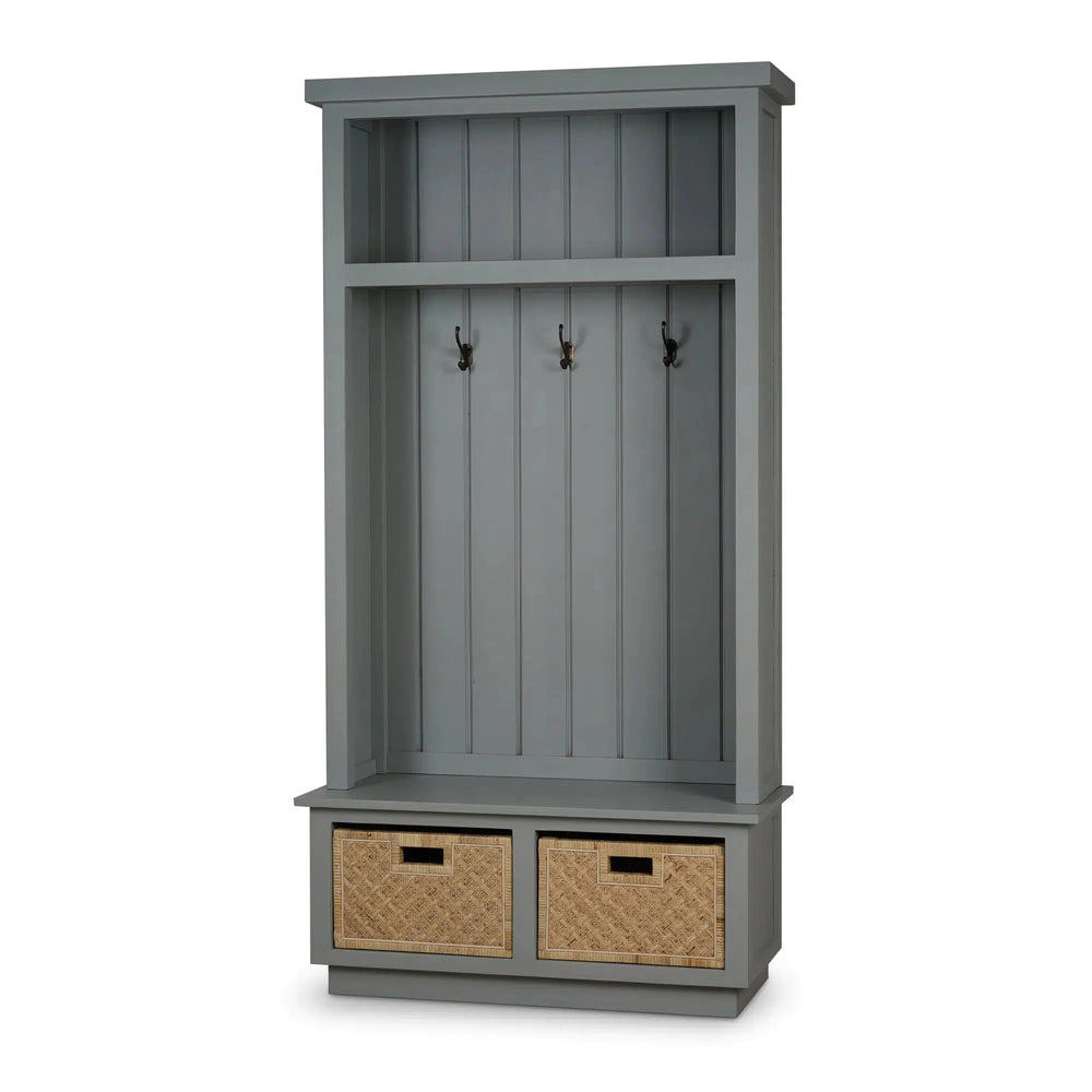 Dakota Hallstand w/ Rattan Storage Baskets-Blue Hand Home