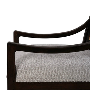 Milano Dining Chair w/ Upholstered Seat & Rattan Back-Blue Hand Home
