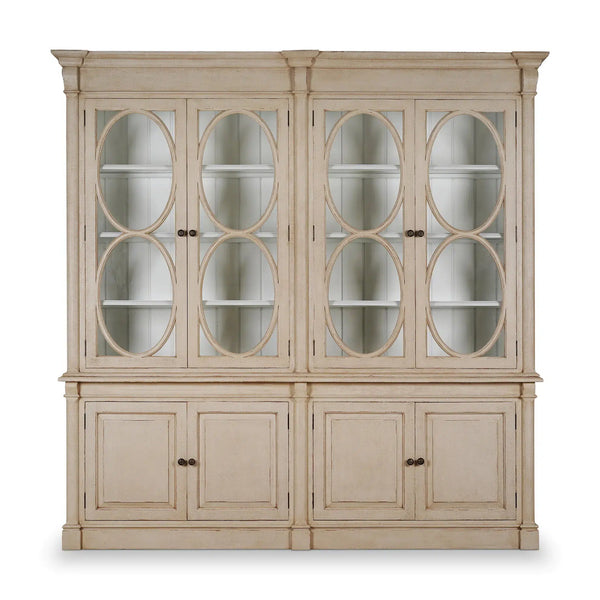 Fiona 2 Piece Display Cabinet w/ Glass Shelves-Blue Hand Home