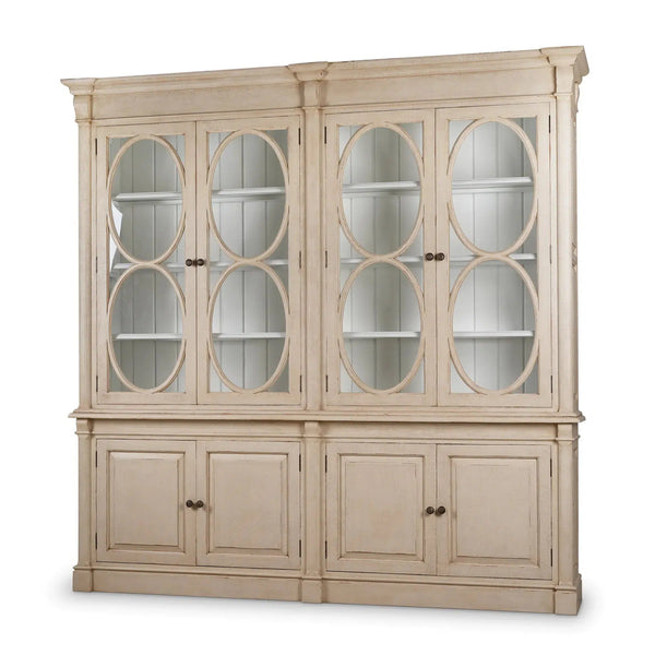 Fiona 2 Piece Display Cabinet w/ Glass Shelves-Blue Hand Home
