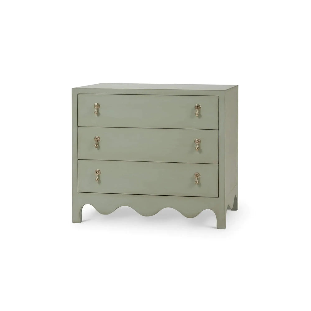 Chloe 3 Drawer Dresser in Vintage Fennel Green-Blue Hand Home
