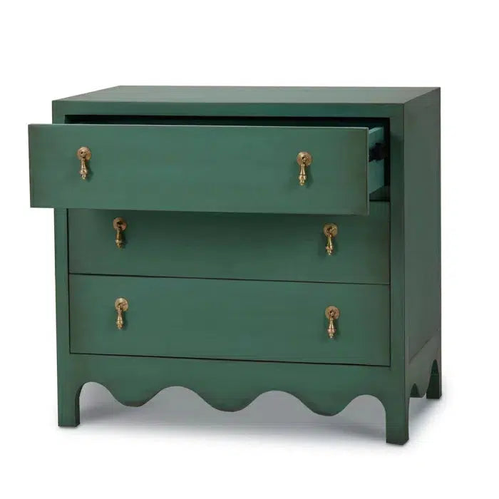 Chloe 3 Drawer Dresser in Vintage Willow Green-Blue Hand Home