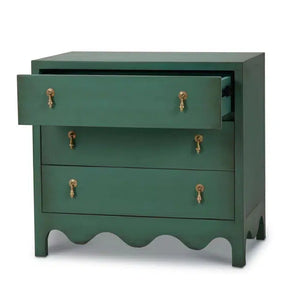 Chloe 3 Drawer Dresser in Vintage Willow Green-Blue Hand Home