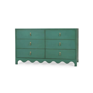 Chloe 6 Drawer Dresser in Vintage Willow Green-Blue Hand Home