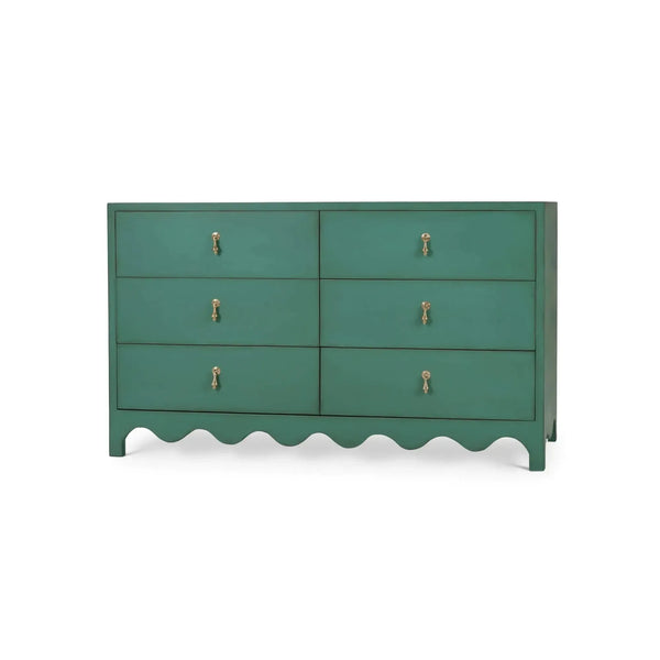 Chloe 6 Drawer Dresser in Vintage Willow Green-Blue Hand Home