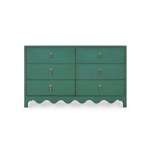 Chloe 6 Drawer Dresser in Vintage Willow Green-Blue Hand Home