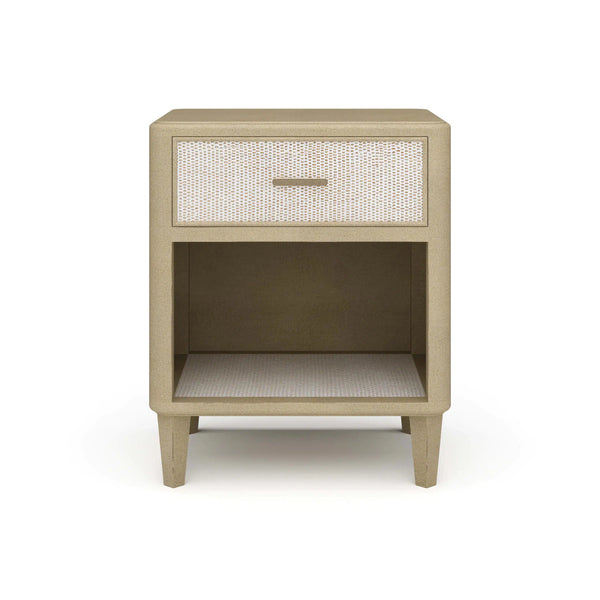 Lexington 1 Drawer Bedside Table w/ Rattan-Blue Hand Home