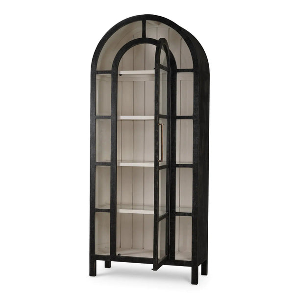 Vannes Display Cabinet w/ Glass Shelves-Blue Hand Home