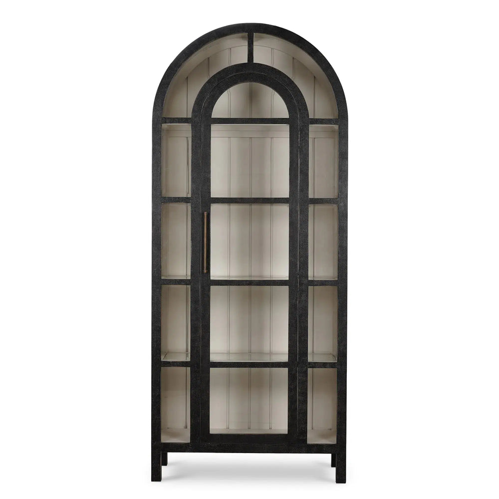 Vannes Display Cabinet w/ Glass Shelves-Blue Hand Home