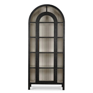 Vannes Display Cabinet w/ Glass Shelves-Blue Hand Home