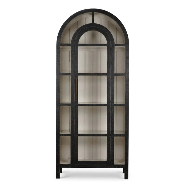 Vannes Display Cabinet w/ Glass Shelves-Blue Hand Home