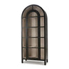 Vannes Display Cabinet w/ Glass Shelves in Vintage Black w/ Putty Interior-Blue Hand Home