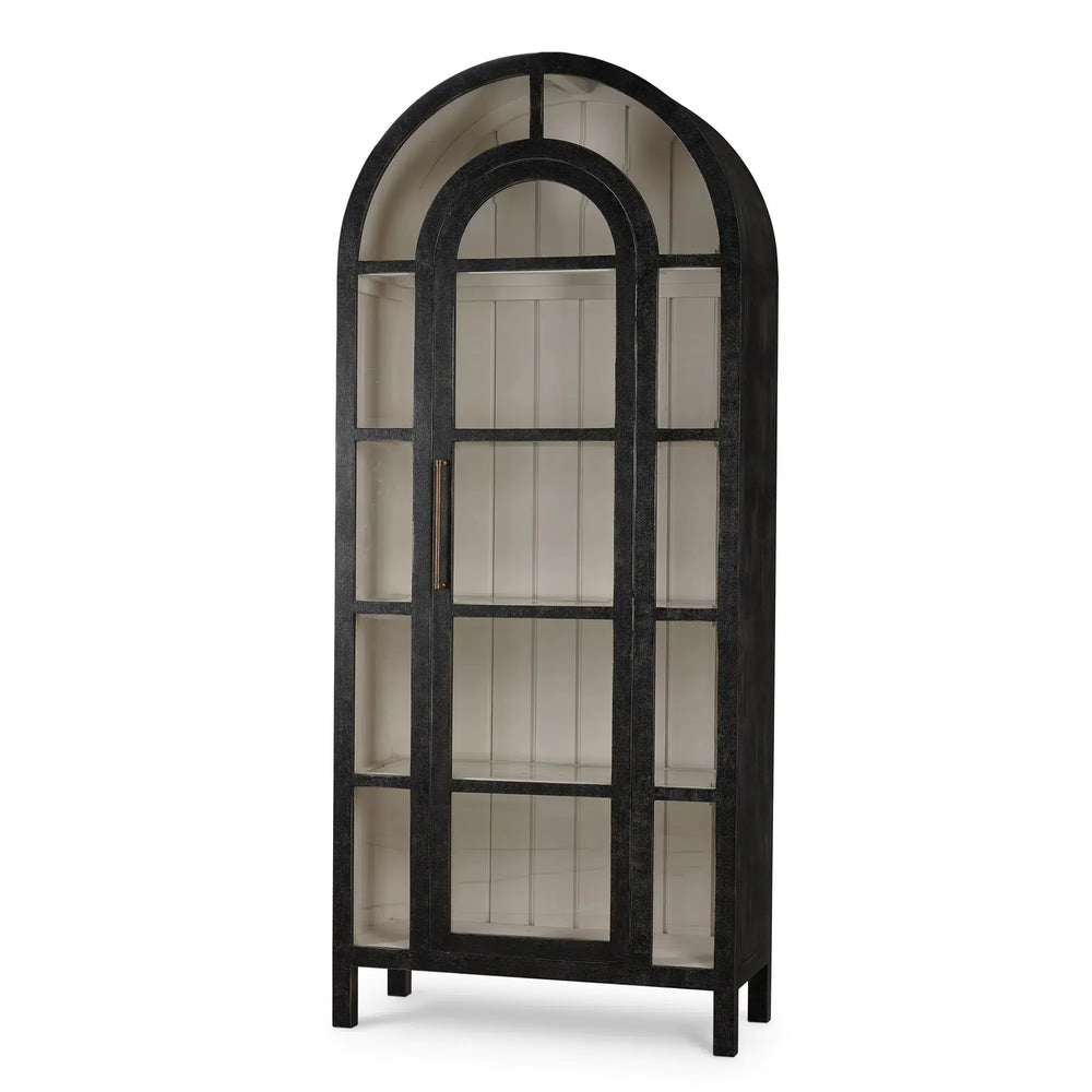 Vannes Display Cabinet w/ Glass Shelves-Blue Hand Home