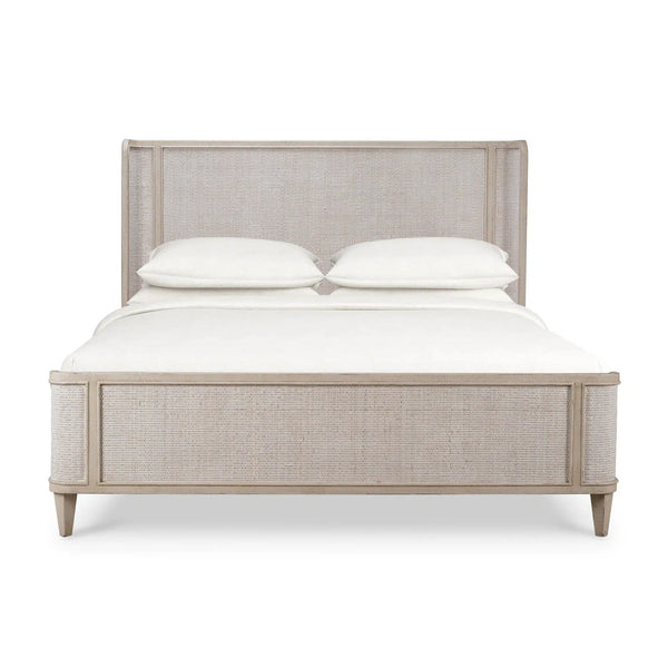Lexington Bed w/ Rattan King-Blue Hand Home
