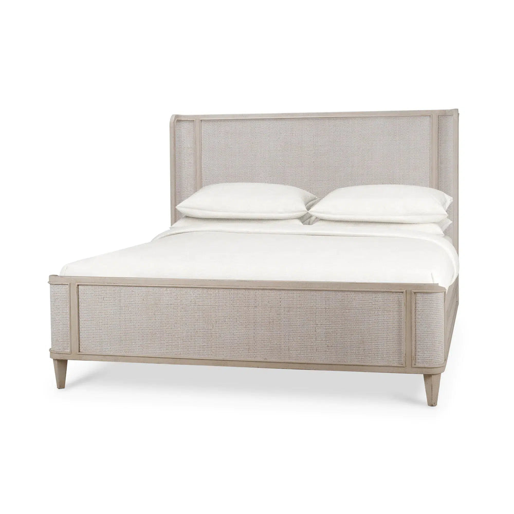 Lexington Bed w/ Rattan King-Blue Hand Home